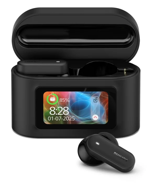 Philips TAT6000 In-ear Bluetooth Handsfree Ακουστικά με Αντοχή στον Ιδρώτα και Θήκη Φόρτισης Μαύρα TAT6000BK/00