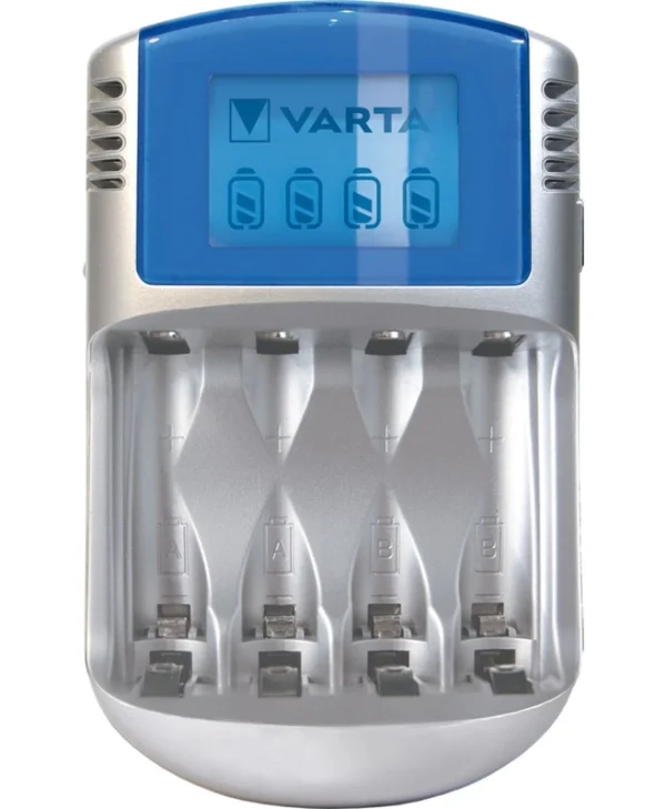 Varta LCD Charger 4 Μπαταριών Ni-MH Μεγέθους AA/AAA σε Γκρι χρώμα 57070201401
