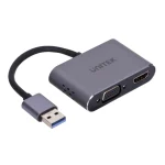 Unitek Μετατροπέας USB-A male σε HDMI / VGA female Γκρι 1τμχ V1304A