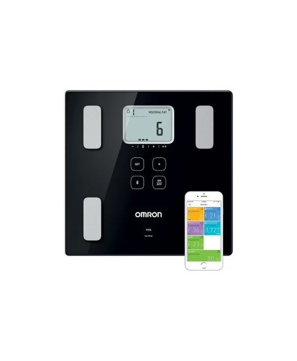 Omron Viva Smart Ζυγαριά 150kg με Λιπομετρητή & Bluetooth Μαύρη HBF-222T-EBK