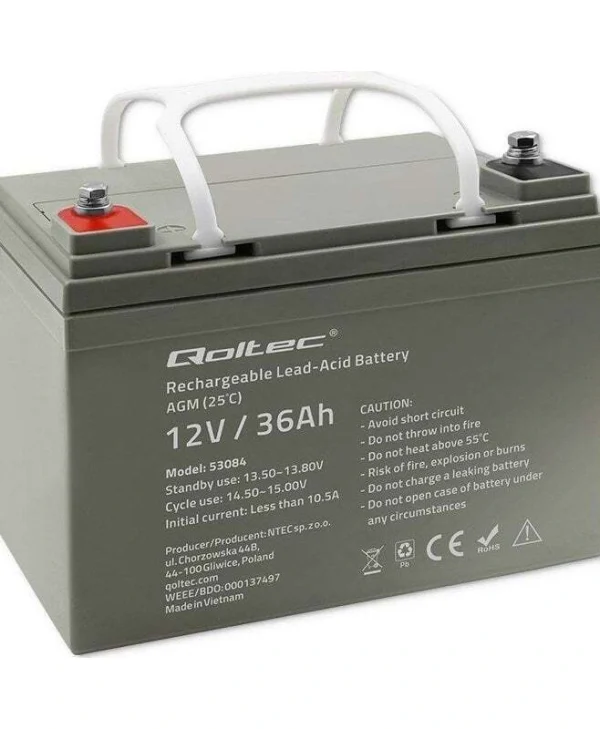 Qoltec Μπαταρία UPS με Χωρητικότητα 36Ah και Τάση 12V 53084 1τμχ