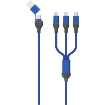 2GO USB to Lightning / Type-C / micro USB Cable Μπλε 1.2m (797360)