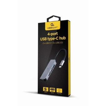 Gembird Hub 4 Θυρών USB 3.1 με σύνδεση USB-A Ασημί UHB-CM-U3P1U2P3-01