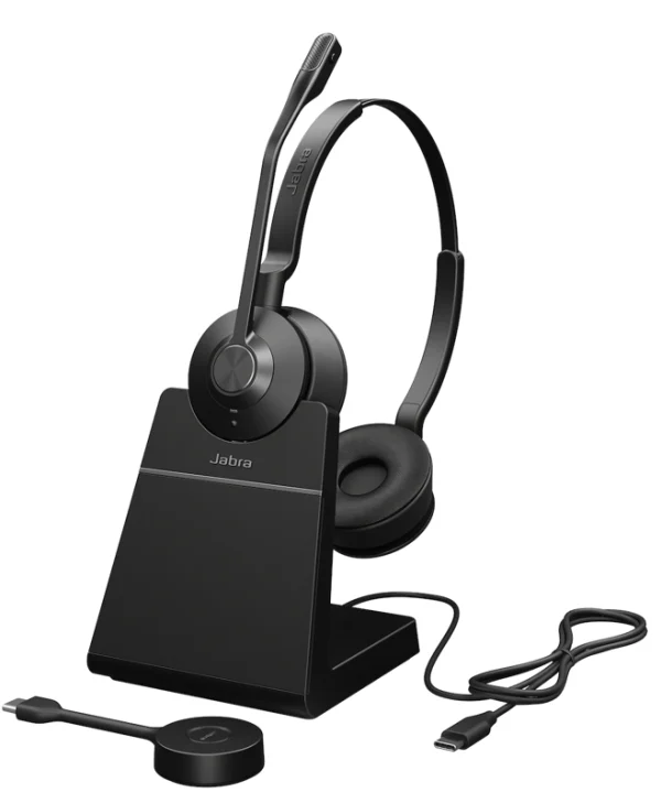Jabra Engage 55 Stereo VOIP Headset USB-C UC with Charging Stand for Unified Communications (9559-435-111)