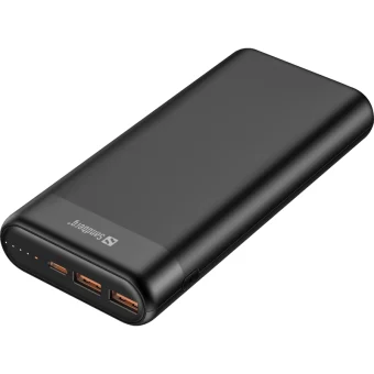 Sandberg 420-62 Power Bank 20000mAh 65W με 2 Θύρες USB-A και Θύρα USB-C Power Delivery / Quick Charge 3.0 Μαύρο