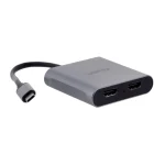 Unitek Μετατροπέας USB-C male σε HDMI 2x female Γκρι 1τμχ V1404B