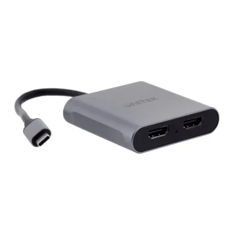 Unitek Μετατροπέας USB-C male σε HDMI 2x female Γκρι 1τμχ V1404B