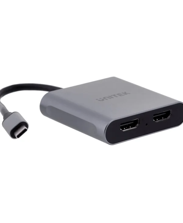 Unitek Μετατροπέας USB-C male σε HDMI 2x female Γκρι 1τμχ V1404B