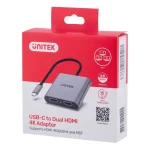 Unitek Μετατροπέας USB-C male σε HDMI 2x female Γκρι 1τμχ V1404B - Image 6