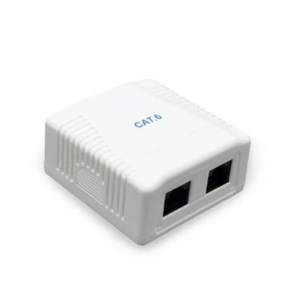 Cablexpert Διπλή Εξωτερική Πρίζα Δικτύου RJ45 Τύπου Cat6 σε Λευκό Χρώμα NCAC-2U6-01