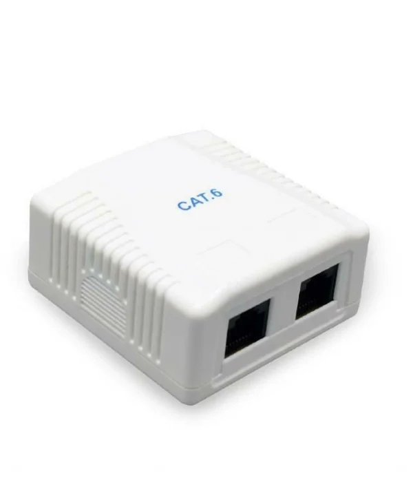 Cablexpert Διπλή Εξωτερική Πρίζα Δικτύου RJ45 Τύπου Cat6 σε Λευκό Χρώμα NCAC-2U6-01