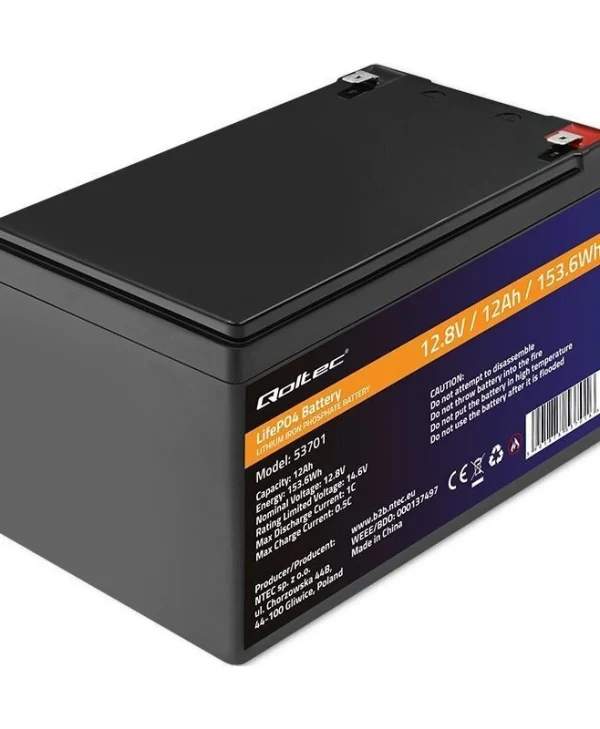 Qoltec Μπαταρία Φωτοβολταϊκών Λιθίου 12.8V 12Ah (53701)