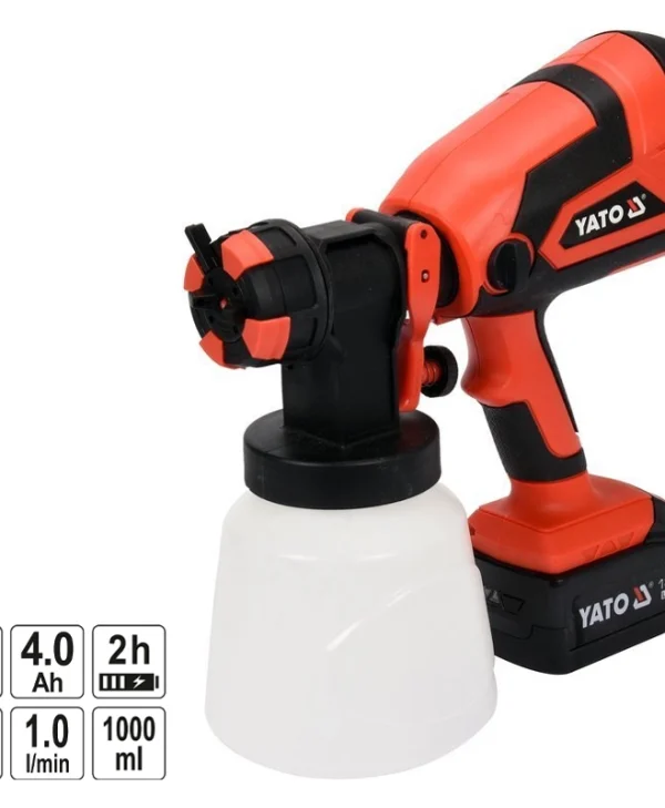 Yato YT-82765 Ηλεκτρικό Πιστόλι Βαφής 18V 1x4Ah με Δοχείο 1lt