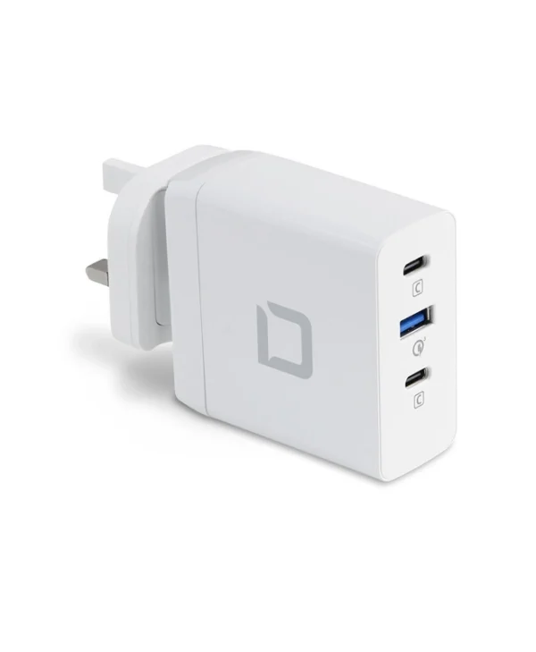 Dicota Φορτιστής Χωρίς Καλώδιο GaN με Θύρα USB-A και 2 Θύρες USB-C 100W Power Delivery / Quick Charge 4+ Λευκός (D31983)