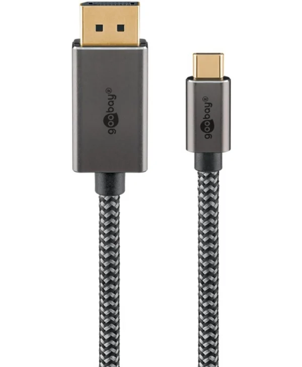 Goobay Braided USB 3.1 Video Cable USB-C male - USB-C / DisplayPort Μαύρο 3m 75709
