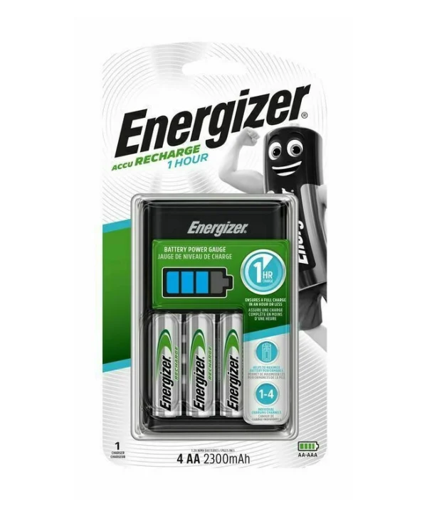 Energizer ACCU Recharge 1 hour Φορτιστής 4 Μπαταριών Ni-MH Μεγέθους AA/AAA Σετ με 4x AA 2300mAh 3814778