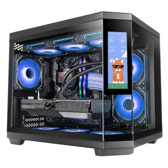 Mars Gaming MC-3TCORELCDM Gaming Midi Tower Κουτί Υπολογιστή με Πλαϊνό Παράθυρο Μαύρο TACMARS-3TCORELCDM