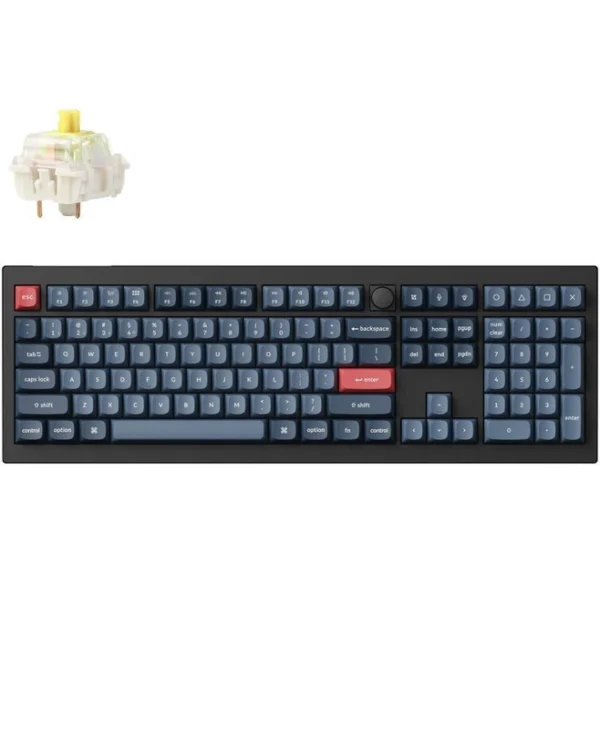 Keychron V6M-D4 Max QMK/VIA V6M-D4 Ασύρματο Gaming Μηχανικό Πληκτρολόγιο με Gateron Jupiter Banana διακόπτες και RGB φωτισμό (Αγγλικό US) Carbon Black