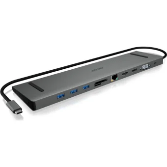Acer USB-C Docking Station με HDMI 4K PD Ethernet και συνδεση 2 Οθονών Γκρι (LC.DCK11.001)