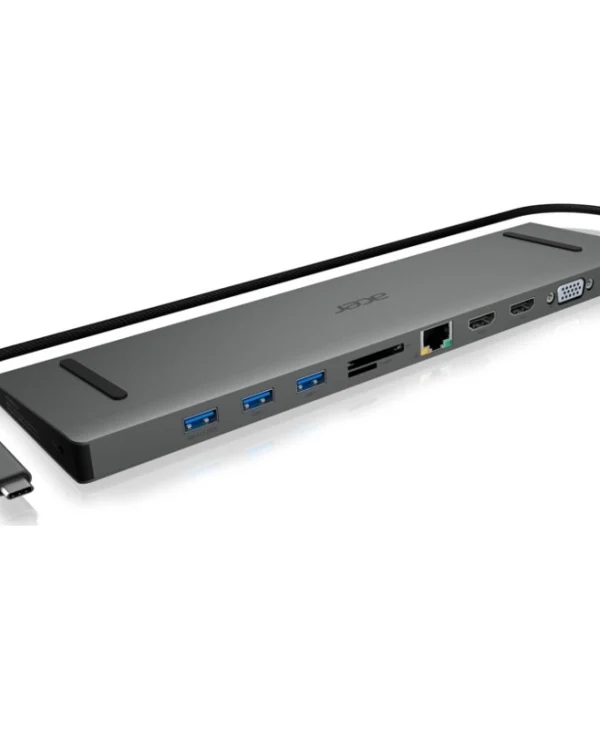 Acer USB-C Docking Station με HDMI 4K PD Ethernet και συνδεση 2 Οθονών Γκρι (LC.DCK11.001)
