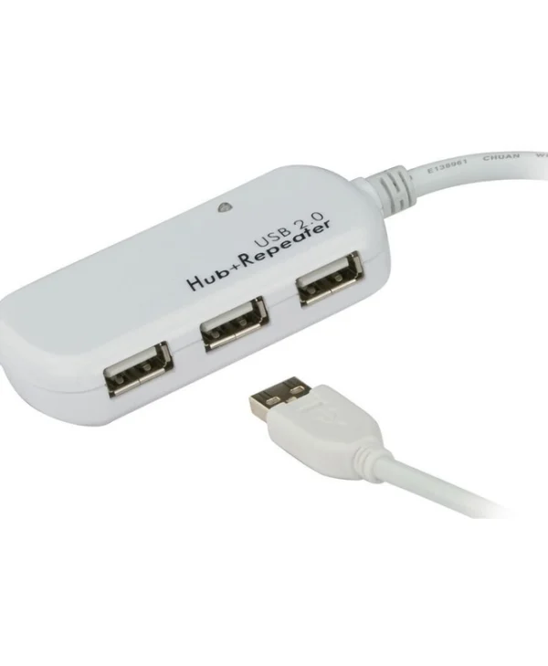Aten Hub 4 Θυρών USB 2.0 με σύνδεση USB-A Λευκό UE2120H