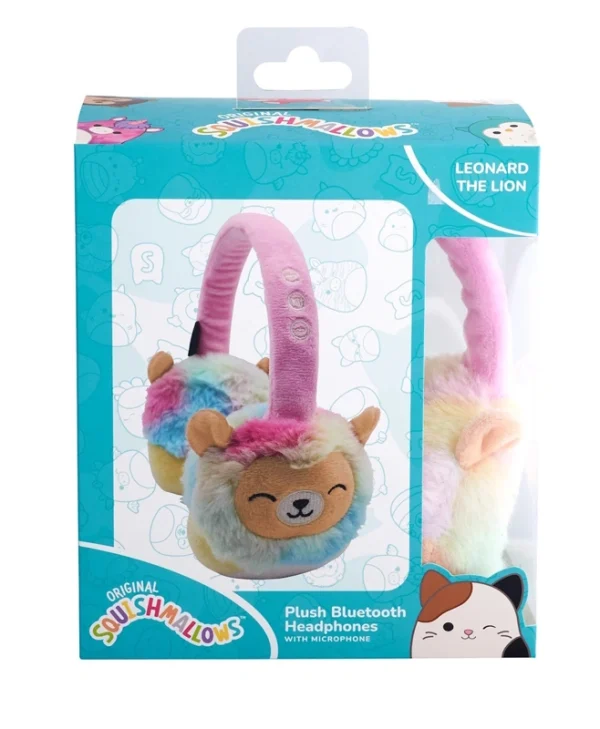 Lazerbuilt Squishmallows Leonard the Lion – Λούτρινα Ασύρματα Παιδικά Ακουστικά Μικρόφωνο HMSQM-BT-LEONARD