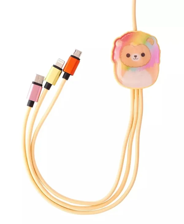 Lazerbuilt Braided USB to micro USB / Type-C / Lightning Cable 2A Πορτοκαλί 1.2m CBSQM-3IN1-LEONARD