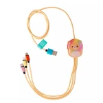 Lazerbuilt Braided USB to micro USB / Type-C / Lightning Cable 2A Πορτοκαλί 1.2m CBSQM-3IN1-LEONARD - Image 4