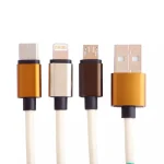 Lazerbuilt Braided USB to micro USB / Type-C / Lightning Cable 2A Γκρι 1.2m CBSQM-3IN1-CAM - Image 5