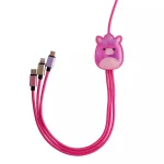 Jazwares Braided USB to Type-C / micro USB / Lightning Cable 2A Ροζ 1.2m B04413 CBSQM-3IN1-LOLA - Image 3