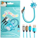 Jazwares Regular USB to Type-C / micro USB / Lightning Cable 2A Τιρκουάζ 1.2m (B04414) CBSQM-3IN1-TATIANA