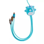 Jazwares Regular USB to Type-C / micro USB / Lightning Cable 2A Τιρκουάζ 1.2m (B04414) CBSQM-3IN1-TATIANA - Image 3