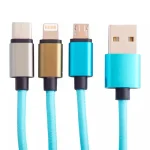 Jazwares Regular USB to Type-C / micro USB / Lightning Cable 2A Τιρκουάζ 1.2m (B04414) CBSQM-3IN1-TATIANA - Image 5