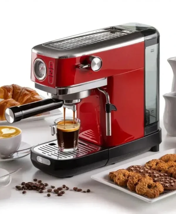 Ariete Perfetto Slim Μηχανή Espresso 1300W Πίεσης 15bar Κόκκινη 00M138133AR0