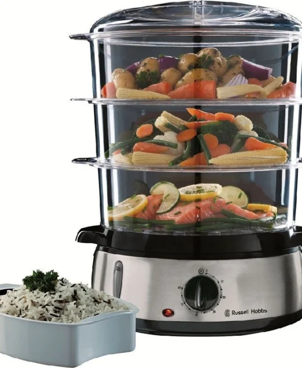 Russell Hobbs Cook At Home Ατμομάγειρας με 3 Επίπεδα Μαγειρέματος 9lt 20914 036 002