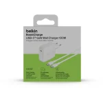Belkin Φορτιστής GaN με Θύρα USB-C και Καλώδιο USB-C - USB-C 100W Power Delivery Λευκός (BOOST Charge) WCH024KQ1.5WHB6 - Image 6