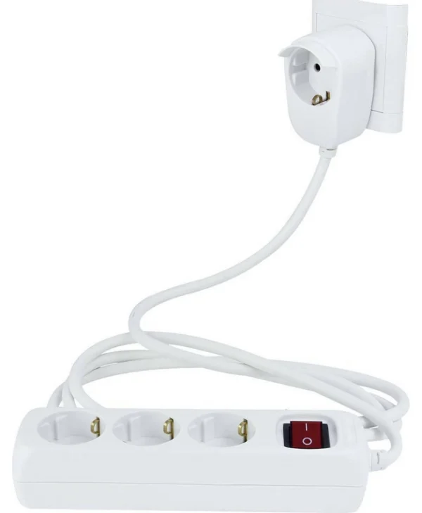 REV Πολύπριζο 3 Θέσεων με USB-A, Διακόπτη και Καλώδιο 2m 0012392114