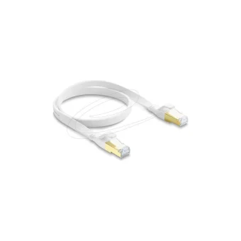 DeLock Flat U/FTP (STP) Cat.8.1 Καλώδιο Δικτύου Ethernet 0.5m Λευκό 81024