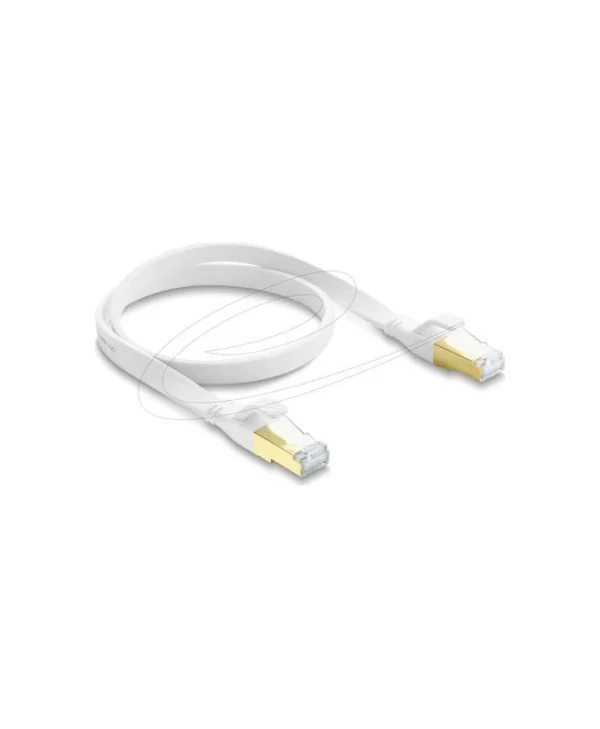 DeLock Flat U/FTP (STP) Cat.8.1 Καλώδιο Δικτύου Ethernet 0.5m Λευκό 81024