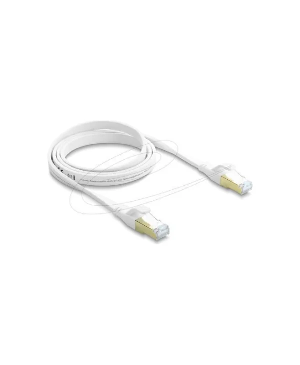 DeLock Flat U/FTP (STP) Cat.8.1 Καλώδιο Δικτύου Ethernet 1m Λευκό 81025