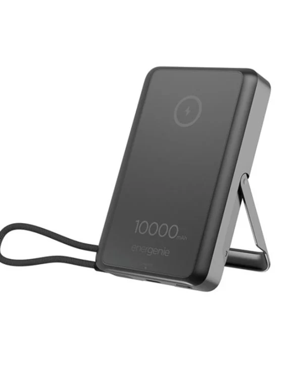 Energenie Magnetic Stand MagSafe Power Bank 10000mAh 15W Power Delivery Μαύρο PB10-WPC15MS-01