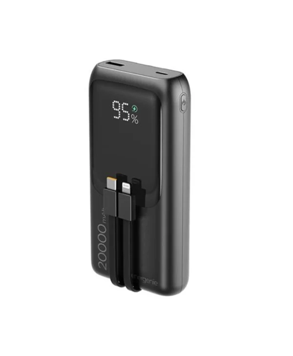Energenie Fast Power Bank 20000mAh 20W με Θύρα USB-A και Θύρα USB-C Power Delivery / Quick Charge 3.0 Μαύρο PB20-PD20-LCD-01
