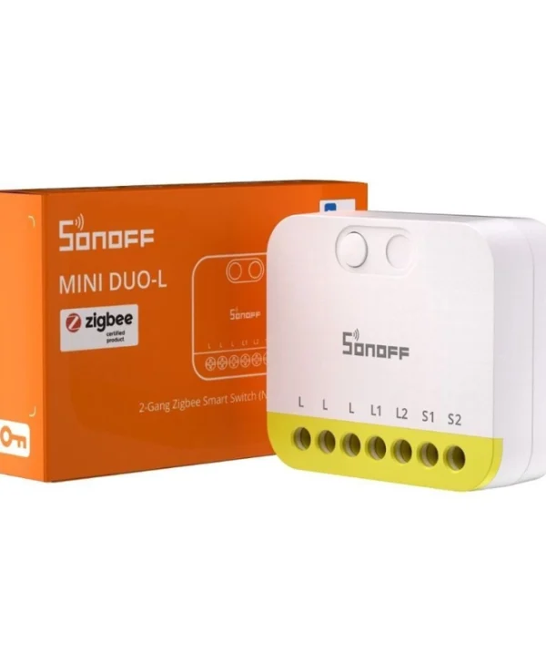 Sonoff MINI Duo-L Smart Switch Dimmer 2 Καναλιών ZigBee 12A (χωρίς Ουδέτερο) MINI-ZB2GS-L