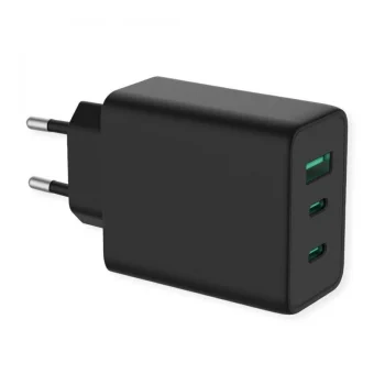 Value Φορτιστής με Ενσωματωμένο Καλώδιο με Θύρα USB-A και 2 Θύρες USB-C 65W Μαύρος (19.99.1096-10)