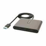 StarTech Μετατροπέας USB-A male σε HDMI 4x female Γκρι 1τμχ USB32HD4