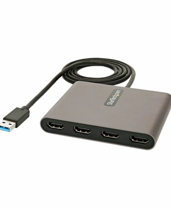 StarTech Μετατροπέας USB-A male σε HDMI 4x female Γκρι 1τμχ USB32HD4