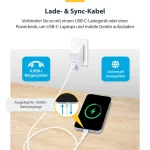 StarTech USB 2.0 Cable USB-C male - USB-C 60W PD Λευκό 2m USB2CC2MNCWHE - Image 4