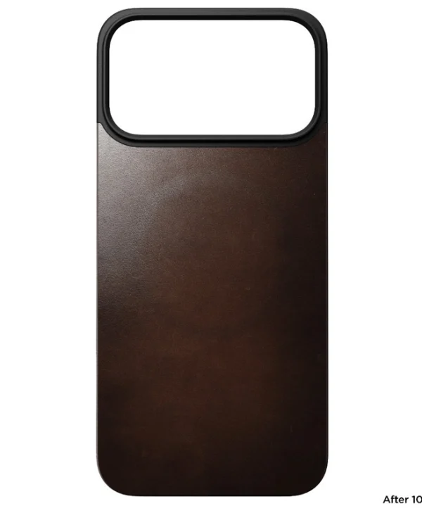 Nomad Magnetic Leather Back Magnetic Cover Iphone 17 Pro Max Compatible Magsafe Horween Leather Rustic Brown NM014384858