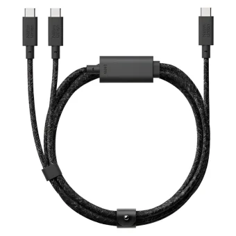 Native Union Usb-c To 2 Usb-c Cable 140w Charging 480mbps Synchronization Belt Model 2m Black BELT-C-2C-COS