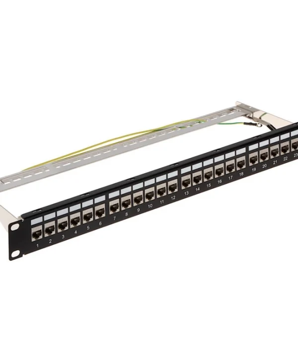 Delta Patch Panel Keystone για Rack 1U 19" 24 Θυρών Μαύρο PP-24/RJ-FX/6AC2